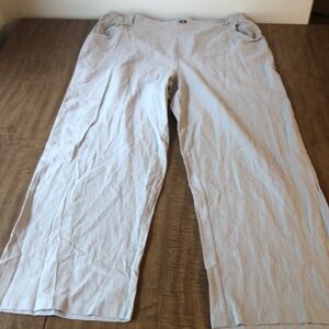 Women’s size 3X wide leg  gray pull on pants lightweight summer no brand